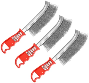 Wire Scratch Brushes Set, 3 Pcs Stainless Steel Wire Brush with Non-slip Handles for Automotive, Welding, Rust, Dirt, Paint Remover Wire Scratch Brushes Set, 3 Pcs Stainless Steel Wire Brush with Non-slip Handles for Automotive, Welding, Rust, Dirt, Paint Remover
