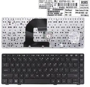 US Keyboard for HP EliteBook 8460P Black Frame Black With Piont Stick 635769 001 US Keyboard for HP EliteBook 8460P Black Frame Black With Piont Stick 635769 001