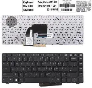 US Keyboard for HP EliteBook 8460P Black Frame Black Without Piont Stick US Keyboard for HP EliteBook 8460P Black Frame Black Without Piont Stick