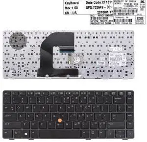 US Keyboard for HP EliteBook 8460P Gray color With Point stick NSK HZ1SV 9Z.N6RSV.101 US Keyboard for HP EliteBook 8460P Gray color With Point stick NSK HZ1SV 9Z.N6RSV.101