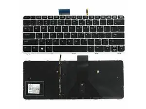Laptop US Keyboard Backlit Silver For HP Elitebook Folio MP-13U8 752962-001 Laptop US Keyboard Backlit Silver For HP Elitebook Folio MP-13U8 752962-001