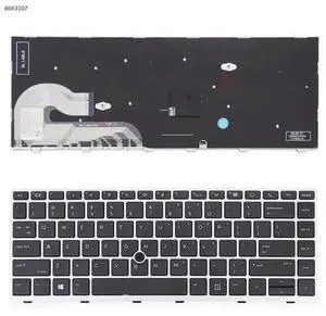 US Keyboard for HP EliteBook 840 G5 846 G5 840 G6 SILVER FRAME With Point Stick US Keyboard for HP EliteBook 840 G5 846 G5 840 G6 SILVER FRAME With Point Stick
