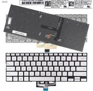 US Keyboard for ASUS ZenBook UX433FA UX433FN SILVER Backlit US Keyboard for ASUS ZenBook UX433FA UX433FN SILVER Backlit