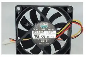 For Cooler Master A7015-33RB-3AN-P1 DC 12V 0.17A 70x70x15mm 3-Wire Server Cooler Fan For Cooler Master A7015-33RB-3AN-P1 DC 12V 0.17A 70x70x15mm 3-Wire Server Cooler Fan