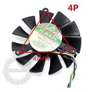 video card fanNew MGT6012LR MGT6012XR MGT60YR 42*42*42mm Pitch 4P graphics card fan 12V 0.23A 55mm diameter video card fanNew MGT6012LR MGT6012XR MGT60YR 42*42*42mm Pitch 4P graphics card fan 12V 0.23A 55mm diameter