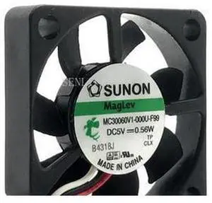 MC30060V1-000U-F99 DC 5V 0.56W 30x30x6mm 3-Wire Server Cooler Fan MC30060V1-000U-F99 DC 5V 0.56W 30x30x6mm 3-Wire Server Cooler Fan