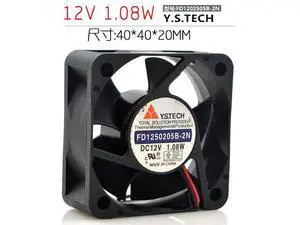 Y.S TECH FD1202505B-2N Server Cooling Fan DC 12V 1.08 40x40x20mm 2-wire Y.S TECH FD1202505B-2N Server Cooling Fan DC 12V 1.08 40x40x20mm 2-wire