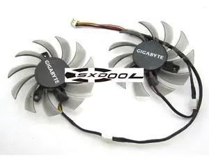 1 pair 75mm For GIGABYTE GT240 430 440 630 730 Graphics card cooling fan PLD08010S12H Blue 1 pair 75mm For GIGABYTE GT240 430 440 630 730 Graphics card cooling fan PLD08010S12H Blue