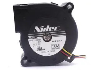 Nidec Original D06F-12B3S1 Double Ball Bearing 6025 60*60*25mm Computer Laptop Blower Cooling Fan DC 12V 0.33A 3.96W Nidec Original D06F-12B3S1 Double Ball Bearing 6025 60*60*25mm Computer Laptop Blower Cooling Fan DC 12V 0.33A 3.96W