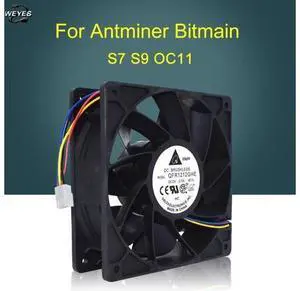 Cooling Fan QFR1212GHE For Antminer Bitmain S7 S9 OC11 Replacement 4-pin Connector 12V 2.70A 12038 12CM well tested Cooling Fan QFR1212GHE For Antminer Bitmain S7 S9 OC11 Replacement 4-pin Connector 12V 2.70A 12038 12CM well tested