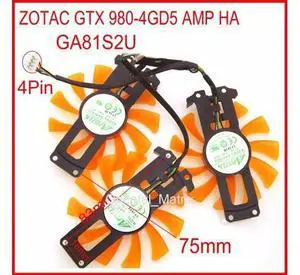3pcs/lot GA81S2U 12V 0.38A 4Wire 4Pin VGA Fan For ZOTAC GTX 980-4GD5 AMP HA Graphics Card Cooler Cooling Fan 3pcs/lot GA81S2U 12V 0.38A 4Wire 4Pin VGA Fan For ZOTAC GTX 980-4GD5 AMP HA Graphics Card Cooler Cooling Fan