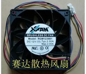 DC Brushless Cooler of XFAN 12038 RGM1238B1 with 12V 2.0A 4-Wires 4 Pins case fan DC Brushless Cooler of XFAN 12038 RGM1238B1 with 12V 2.0A 4-Wires 4 Pins case fan
