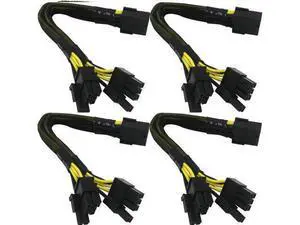 16 Gauge 8-Pin Female to Dual 8 Pin (6+2) Male 30.5 cm (12-inch) 16 AWG PCI-E GPU Miner Graphics Video Card VGA Sleeved Braided Woven Extension Power Cable Splitter Black Swan Mining 4/Pack 16 Gauge 8-Pin Female to Dual 8 Pin (6+2) Male 30.5 cm (12-inch) 16 AWG PCI-E GPU Miner Graphics Video Card VGA Sleeved Braided Woven Extension Power Cable Splitter Black Swan Mining 4/Pack