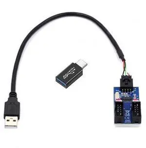 USB 3.1 Type-C Male to Dual USB-A Female Hub Adapter, Motherboard 9Pin/10Pin Header 1-to-2 USB Port Multiplier Splitter Cable USB 3.1 Type-C Male to Dual USB-A Female Hub Adapter, Motherboard 9Pin/10Pin Header 1-to-2 USB Port Multiplier Splitter Cable