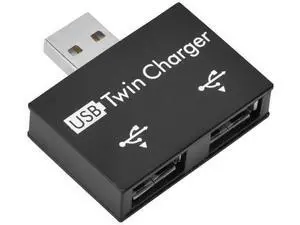 Black Mini USB 2.0 Splitter Hub, Male to Dual 2-Port USB Charging Adapter Converter, Portable Twin USB Port Expander for Phones, Laptops and Power Banks Black Mini USB 2.0 Splitter Hub, Male to Dual 2-Port USB Charging Adapter Converter, Portable Twin USB Port Expander for Phones, Laptops and Power Banks