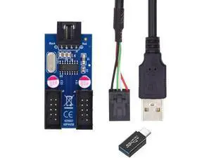 USB 2.0 Motherboard 9Pin/10Pin Header 1-to-2 Splitter Hub Cable, Internal Front Panel USB Header Extension Adapter with USB-C Type-E Converter for PC Desktop Case Upgrade USB 2.0 Motherboard 9Pin/10Pin Header 1-to-2 Splitter Hub Cable, Internal Front Panel USB Header Extension Adapter with USB-C Type-E Converter for PC Desktop Case Upgrade