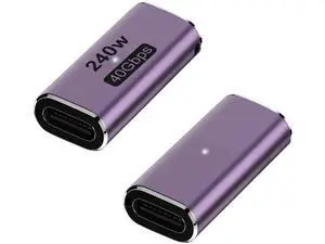 2 Pack 240W USB C Female to Female Coupler, 40Gbps Thunderbolt Type-C Extension Connector Compatible with MacBook Laptop Tablet Phone Switch 2 Pack 240W USB C Female to Female Coupler, 40Gbps Thunderbolt Type-C Extension Connector Compatible with MacBook Laptop Tablet Phone Switch