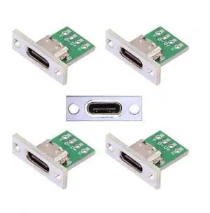 5 Pack Panel Mount 24Pin USB 2.0 Type-C Female Socket with PCB Breakout Board, DIY OEM USB-C Panel Mount Connector Module for Custom Enclosure Equipment Prototyping 5 Pack Panel Mount 24Pin USB 2.0 Type-C Female Socket with PCB Breakout Board, DIY OEM USB-C Panel Mount Connector Module for Custom Enclosure Equipment Prototyping