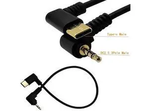 90 Degree Right Angle USB Type-C Male to 2.5mm Male AUX Audio Adapter Cable, Type-C to 2.5 Mini Jack Converter Cord for Headphones, PC & Speakers 90 Degree Right Angle USB Type-C Male to 2.5mm Male AUX Audio Adapter Cable, Type-C to 2.5 Mini Jack Converter Cord for Headphones, PC & Speakers