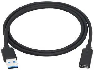 3FT USB 3.0 Type A Male to USB-C Female Adapter Cable, Black 5Gbps Data & Charging Converter Cord for Laptops, Phones, Power Banks 3FT USB 3.0 Type A Male to USB-C Female Adapter Cable, Black 5Gbps Data & Charging Converter Cord for Laptops, Phones, Power Banks