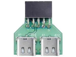 Dual Port USB 3.1 Type-C Female to Motherboard 9Pin 10Pin USB Header Adapter PCBA, 480Mbps USB 2.0 Internal Front Panel Connector for DIY PC Case Dual Port USB 3.1 Type-C Female to Motherboard 9Pin 10Pin USB Header Adapter PCBA, 480Mbps USB 2.0 Internal Front Panel Connector for DIY PC Case