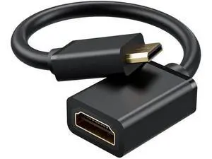 15cm Mini HDMI Male to HDMI 2.0 Female Adapter Cable, 4K@60Hz HDR 3D 18Gbps Video Converter for DSLR Camera, Raspberry Pi, Camcorder 15cm Mini HDMI Male to HDMI 2.0 Female Adapter Cable, 4K@60Hz HDR 3D 18Gbps Video Converter for DSLR Camera, Raspberry Pi, Camcorder