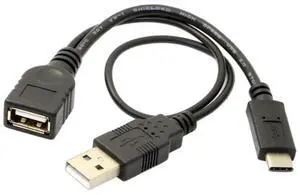 USB 3.1 Type-C Male to USB-A Female OTG Adapter Cable with Extra Power Supply Port USB 3.1 Type-C Male to USB-A Female OTG Adapter Cable with Extra Power Supply Port