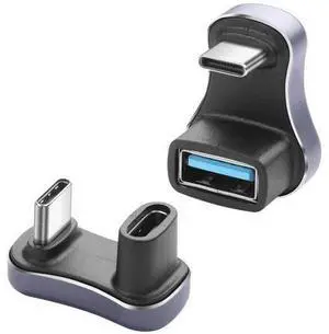 2 Pack 180 Degree U Shape USB C Adapter, USB A to C & USB C to C Elbow Connector 140W PD Charging 10/20Gbps Data Transfer Compatible with Laptop Phone Tablet 2 Pack 180 Degree U Shape USB C Adapter, USB A to C & USB C to C Elbow Connector 140W PD Charging 10/20Gbps Data Transfer Compatible with Laptop Phone Tablet