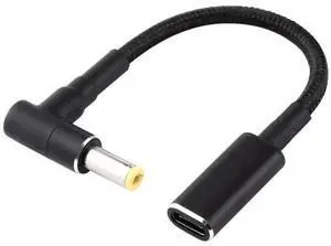 Right Angle DC 5.5×2.5mm to USB-C PD 100W Nylon Braided Power Cable | Fixed 18.5V~20V Trigger Adapter Cord Right Angle DC 5.5×2.5mm to USB-C PD 100W Nylon Braided Power Cable | Fixed 18.5V~20V Trigger Adapter Cord