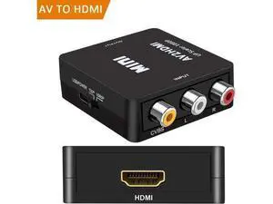 1080P RCA AV to HDMI Converter, Mini CVBS Composite Video Audio Adapter for VCR VHS DVD PS3 PS4 Xbox STB Camera, Black 1080P RCA AV to HDMI Converter, Mini CVBS Composite Video Audio Adapter for VCR VHS DVD PS3 PS4 Xbox STB Camera, Black