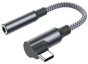 90 Degree Braided USB C to 3.5mm Headphone Jack Adapter, Right Angle Type C AUX Audio Dongle for iPhone 15/16 Pro Samsung S23 Ultra Note20 iPad Pro 90 Degree Braided USB C to 3.5mm Headphone Jack Adapter, Right Angle Type C AUX Audio Dongle for iPhone 15/16 Pro Samsung S23 Ultra Note20 iPad Pro