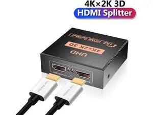 2 Port 1 in 2 Out HDMI Splitter Adapter, Female to Female 1x2 HDMI Distributor Support 4K for Xbox PS4 DVD HDTV PC Laptop 2 Port 1 in 2 Out HDMI Splitter Adapter, Female to Female 1x2 HDMI Distributor Support 4K for Xbox PS4 DVD HDTV PC Laptop