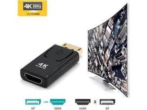 1-Pack Black DisplayPort Male to HDMI Female Adapter, High Quality DP to HDMI Video Converter for PC, HDTV & Monitor 1-Pack Black DisplayPort Male to HDMI Female Adapter, High Quality DP to HDMI Video Converter for PC, HDTV & Monitor
