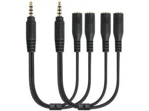 3.5mm Male to Dual Female Y Audio Splitter Cable, Stereo Headphone Sharing Adapter Cord for MP3 MP4 Players 3.5mm Male to Dual Female Y Audio Splitter Cable, Stereo Headphone Sharing Adapter Cord for MP3 MP4 Players