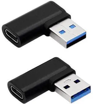 2 Pack 90 Degree Left & Right Angle USB 3.0 A Male to USB 3.1 Type-C Female Adapter Converter for Laptops, Wall Chargers & Power Banks 2 Pack 90 Degree Left & Right Angle USB 3.0 A Male to USB 3.1 Type-C Female Adapter Converter for Laptops, Wall Chargers & Power Banks