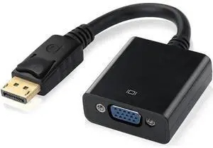 Black 20Pin DisplayPort Male to 15Pin VGA Female Adapter, 1080P DP to VGA Converter for MacBook ThinkPad PC Laptop Monitor Projector Black 20Pin DisplayPort Male to 15Pin VGA Female Adapter, 1080P DP to VGA Converter for MacBook ThinkPad PC Laptop Monitor Projector