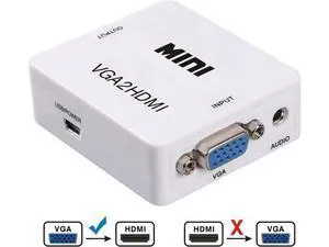 White Mini VGA to HDMI 1080P Converter Adapter with Audio Port, VGA2HDMI Audio Video Connector for PC Laptop DVD Mac HDTV Projector White Mini VGA to HDMI 1080P Converter Adapter with Audio Port, VGA2HDMI Audio Video Connector for PC Laptop DVD Mac HDTV Projector