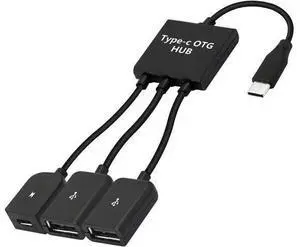 USB-C Male to Dual USB-A Female + Micro USB OTG Splitter Adapter for Android Smartphones & Tablets USB-C Male to Dual USB-A Female + Micro USB OTG Splitter Adapter for Android Smartphones & Tablets