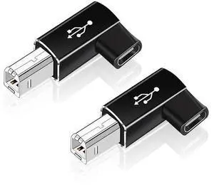 2 Pack 90 Degree Right Angle USB B Male to USB C Female Adapter, Type C to MIDI Converter Compatible with Printer, Digital Piano, Laptop & All USB-C Devices 2 Pack 90 Degree Right Angle USB B Male to USB C Female Adapter, Type C to MIDI Converter Compatible with Printer, Digital Piano, Laptop & All USB-C Devices