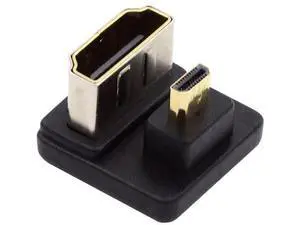 180° Up Angled Micro HDMI Male to HDMI Female Adapter, Supports 4K@60Hz 180° Up Angled Micro HDMI Male to HDMI Female Adapter, Supports 4K@60Hz
