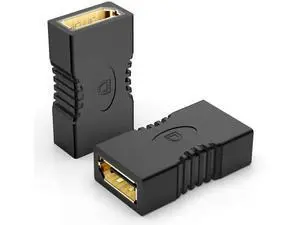 2 Pack Gold-Plated DisplayPort Female to Female Coupler, DP Cable Extender Adapter Support 4K@60Hz, 3D Video & DP Ethernet for Monitor PC Projector 2 Pack Gold-Plated DisplayPort Female to Female Coupler, DP Cable Extender Adapter Support 4K@60Hz, 3D Video & DP Ethernet for Monitor PC Projector