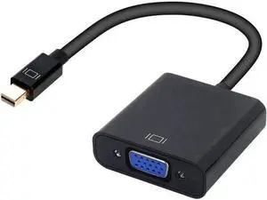 Mini DisplayPort to VGA Adapter, Thunderbolt Compatible Mini DP Male to VGA Female Converter, Gold-Plated, Supports 1080P Full HD, Black for ThinkPad Surface Pro Laptop PC Monitor Projector HDTV Mini DisplayPort to VGA Adapter, Thunderbolt Compatible Mini DP Male to VGA Female Converter, Gold-Plated, Supports 1080P Full HD, Black for ThinkPad Surface Pro Laptop PC Monitor Projector HDTV