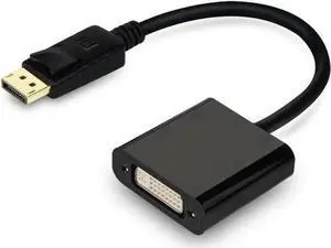 DP to DVI-D Adapter, Passive DisplayPort Male to Single-Link DVI-D Female Converter, Supports 1080P Full HD, Black, Compatible with Laptop Desktop PC Monitor Projector HDTV DP to DVI-D Adapter, Passive DisplayPort Male to Single-Link DVI-D Female Converter, Supports 1080P Full HD, Black, Compatible with Laptop Desktop PC Monitor Projector HDTV