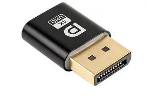 1PCS DisplayPort Dummy Plug EDID Display Emulator, Headless Ghost Monitor Adapter Supports 2K 2560x1600@60Hz & 4K 4096x2160@17Hz for GPU Remote Access Mining Virtual Machine 1PCS DisplayPort Dummy Plug EDID Display Emulator, Headless Ghost Monitor Adapter Supports 2K 2560x1600@60Hz & 4K 4096x2160@17Hz for GPU Remote Access Mining Virtual Machine