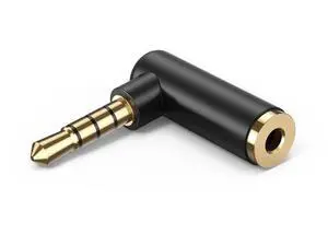Right Angle 3.5mm TRRS Audio Adapter, 1/8 Inch Stereo Male to Female Headphone Connector Black for Headsets, Tablets, MP3 Players, Game Controllers & Speakers Right Angle 3.5mm TRRS Audio Adapter, 1/8 Inch Stereo Male to Female Headphone Connector Black for Headsets, Tablets, MP3 Players, Game Controllers & Speakers