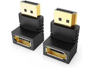 2-Pack 90° & 270 Degree DisplayPort Right Angle Adapter, Gold-Plated DP Male to Female Converter, 4K DP Extender Compatible with Dell, HP, Lenovo, ASUS, Apple, NVIDIA/AMD Graphics Cards, Gaming Monito 2-Pack 90° & 270 Degree DisplayPort Right Angle Adapter, Gold-Plated DP Male to Female Converter, 4K DP Extender Compatible with Dell, HP, Lenovo, ASUS, Apple, NVIDIA/AMD Graphics Cards, Gaming Monito