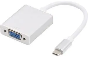USB-C to VGA Adapter, 1080P Video Converter with Aluminum Case, Compatible with Thunderbolt 3 for MacBook Pro & Yoga 920, Silver USB-C to VGA Adapter, 1080P Video Converter with Aluminum Case, Compatible with Thunderbolt 3 for MacBook Pro & Yoga 920, Silver