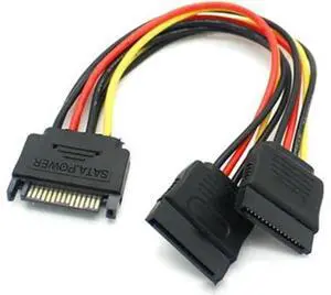 SATA Power Y Splitter Cable, 15 Pin SATA Power Splitter Cable Adapter SATA 15 Pin Male to Dual Female Power Y- Cable, 7 Inch 1 Pack SATA Power Y Splitter Cable, 15 Pin SATA Power Splitter Cable Adapter SATA 15 Pin Male to Dual Female Power Y- Cable, 7 Inch 1 Pack