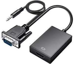 VGA Male to HDMI Female 1080P Converter Adapter with 3.5mm Audio Cord VGA Male to HDMI Female 1080P Converter Adapter with 3.5mm Audio Cord