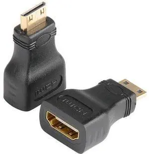 2 Pack Gold-Plated HDMI Female to Mini HDMI Male Adapter, Standard HDMI to Mini HDMI Converter for Digital Camera, Camcorder, Tablet & Laptop 2 Pack Gold-Plated HDMI Female to Mini HDMI Male Adapter, Standard HDMI to Mini HDMI Converter for Digital Camera, Camcorder, Tablet & Laptop
